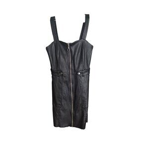 O’stin Studio Black Faux Leather Mini Dress Size XS
